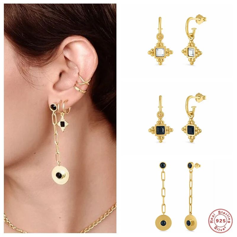 Aide 925 Sterling Silver Black Diamond Pendant Drop Earrings For Women Hanging Round Plate Chain Charm Dangle Earrings Jewelry
Aide 925 Sterling Silver Black Diamond Pendant Drop Earrings For Women Hanging Round Plate Chain Charm Dangle Earrings Jewelry