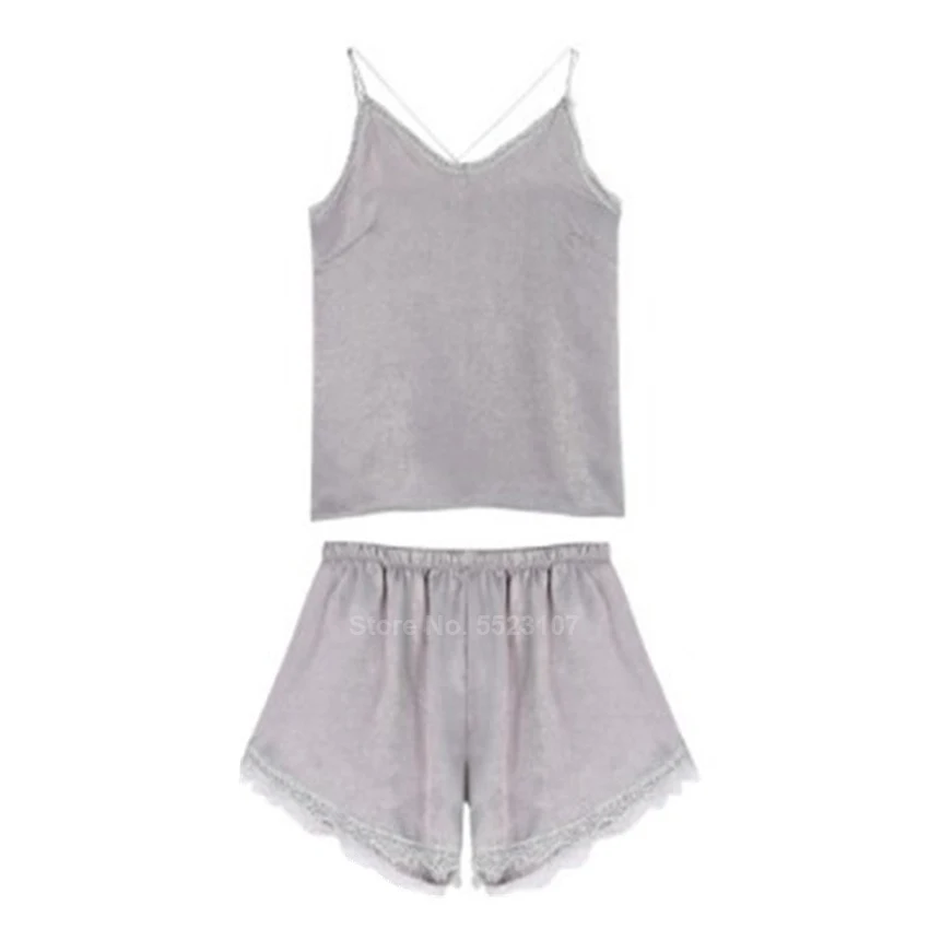Summer Pajamas Set for Women American Sling Top Shorts Female Loungewear Sleepwear Silk Sexy Lace Pyjamas Plus Size M-2XL
Summer Pajamas Set for Women American Sling Top Shorts Female Loungewear Sleepwear Silk Sexy Lace Pyjamas Plus Size M-2XL