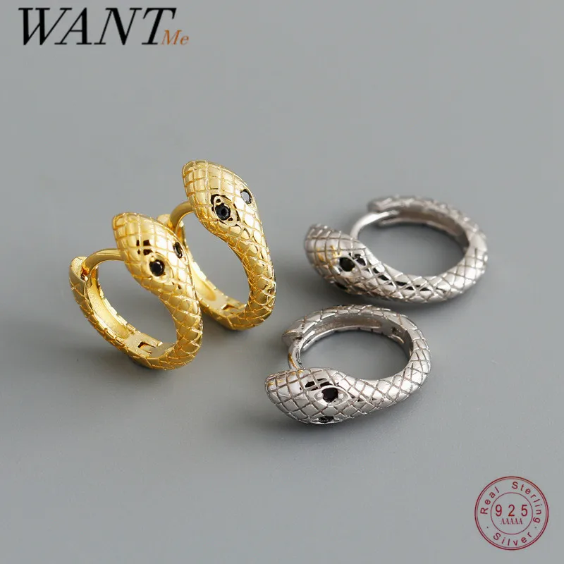 WANTME 925 Sterling Silver Simple European Unique Snake Ear Buckle Earrings for Women Circle Goth Party Piercing Hoop Jewelry
WANTME 925 Sterling Silver Simple European Unique Snake Ear Buckle Earrings for Women Circle Goth Party Piercing Hoop Jewelry