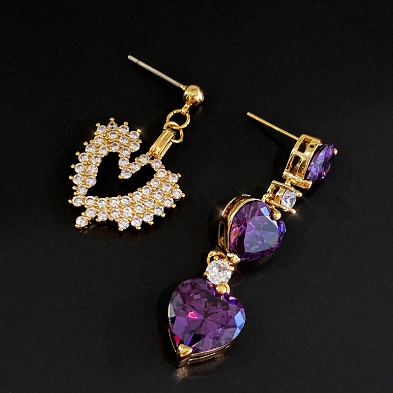 Brass With 18K Gold Zirconia Heart Stud Earrings 925 sterling Silver Needle Punk Party Sweety Gown Runway Boho Korean Japan
Brass With 18K Gold Zirconia Heart Stud Earrings 925 sterling Silver Needle Punk Party Sweety Gown Runway Boho Korean Japan
