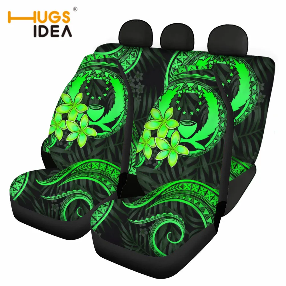 

Polynesian Pohnpei Tribal Tattoos Design Car Seat Covers Set，Full Set of Front Back Auto Seat Accessories for Cars/Sedan
