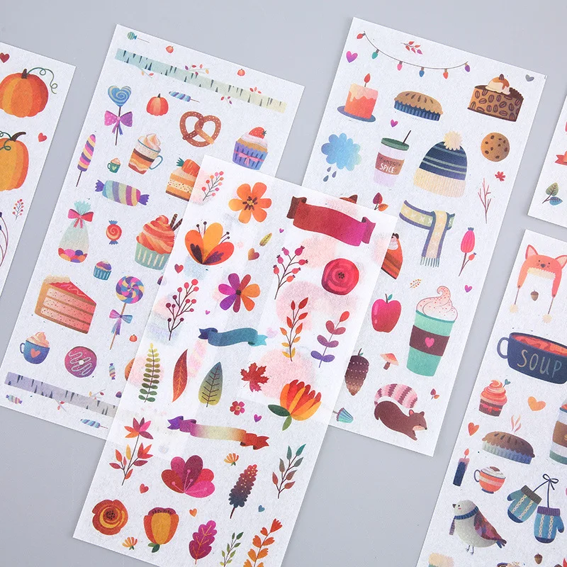 6 Sheets/pack Autumn Forest Party Decorative Stationery Stickers Scrapbooking Diy Diary Album Stick Lable
6 Sheets/pack Autumn Forest Party Decorative Stationery Stickers Scrapbooking Diy Diary Album Stick Lable