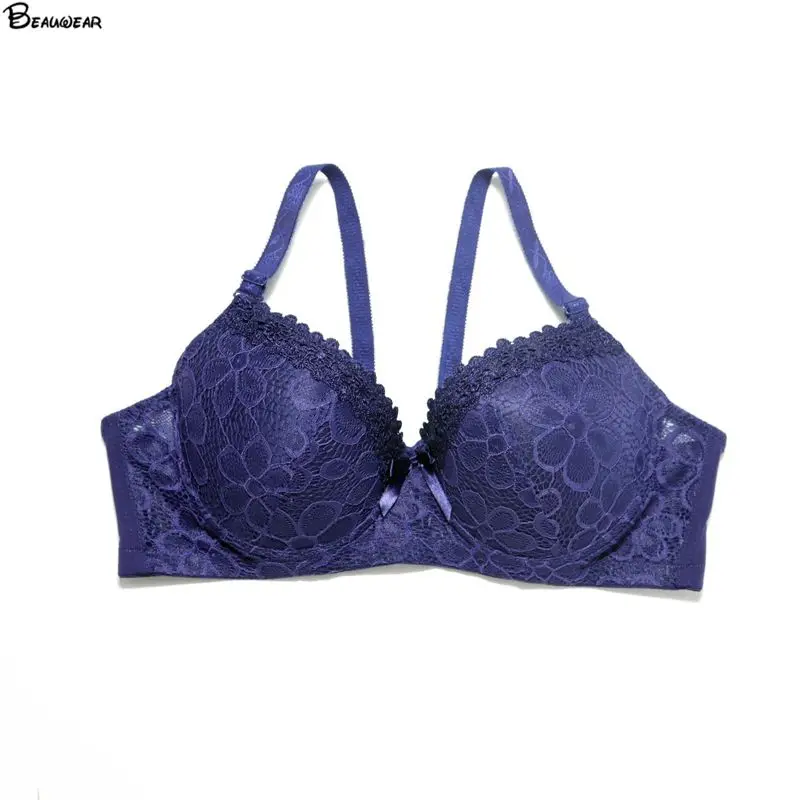Beauwear 90D-115D Women's large size floral lace bra female sexy floral underwear top no-paddding lingerie 
Beauwear 90D-115D Women's large size floral lace bra female sexy floral underwear top no-paddding lingerie