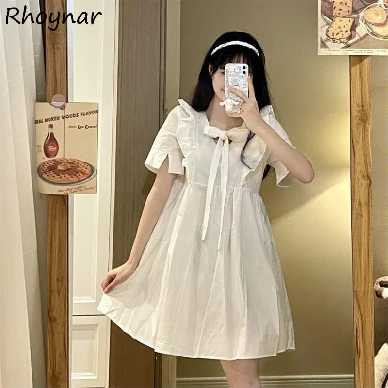 Women Dress Summer Mini Sweet Bow Fashion Simple Short Sleeve Girl Street Party Harajuku Students Elegant Tender Female Vestido
Women Dress Summer Mini Sweet Bow Fashion Simple Short Sleeve Girl Street Party Harajuku Students Elegant Tender Female Vestido