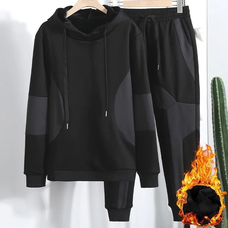 Mens Autumn Tracksuit Sets Plus Size Long Sleeve Hooded T-Shirt Stretchy Lace-Up Harem Pants Winter Thick Fleece Two Piece Set
Mens Autumn Tracksuit Sets Plus Size Long Sleeve Hooded T-Shirt Stretchy Lace-Up Harem Pants Winter Thick Fleece Two Piece Set
