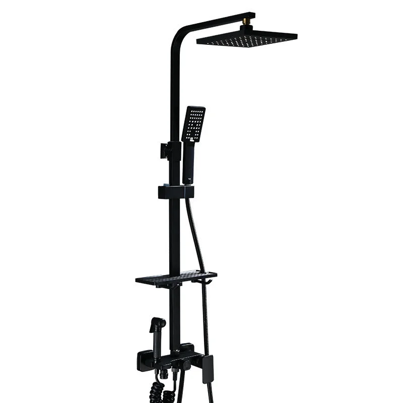 Matte Black Bathroom Shower Faucet Set Withe Shelf Rainfall Shower Mixer Tap Bathtub Shower Mixer Tap 3-way Shower Mixe
Matte Black Bathroom Shower Faucet Set Withe Shelf Rainfall Shower Mixer Tap Bathtub Shower Mixer Tap 3-way Shower Mixe