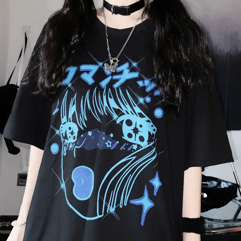 Summer Casual Cartoon Tops T-Shirt Women Black Fashion Harajuku Streetwear Kawaii Anime Girl Print Oversized T-Shirt 2021 New
Summer Casual Cartoon Tops T-Shirt Women Black Fashion Harajuku Streetwear Kawaii Anime Girl Print Oversized T-Shirt 2021 New