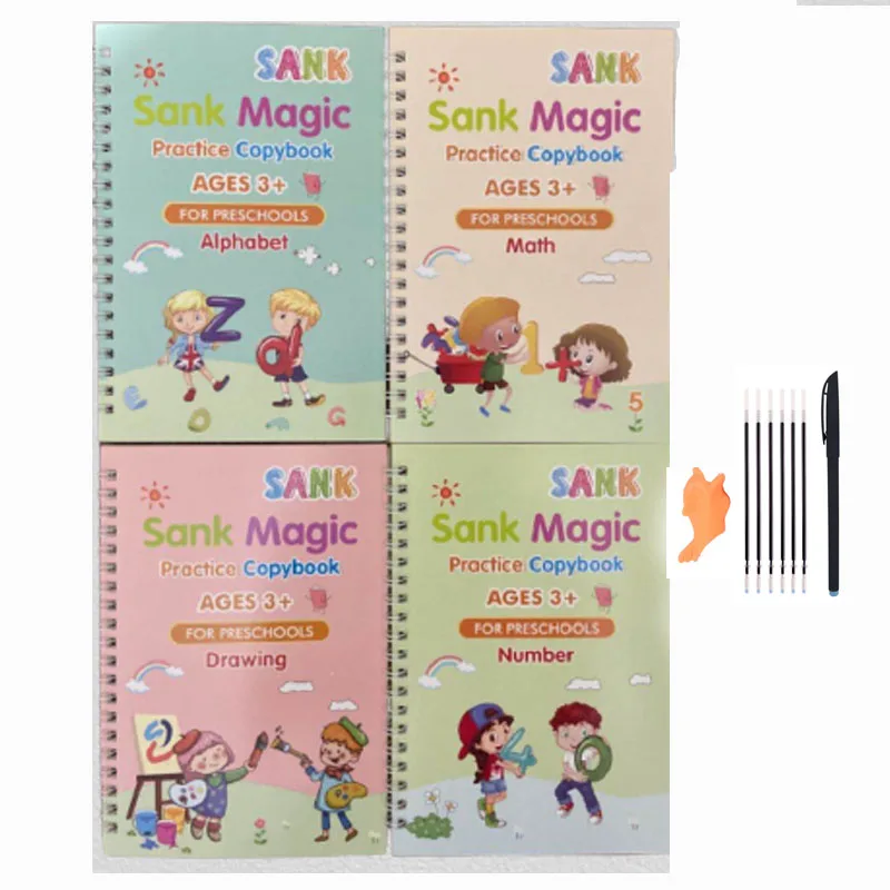 Sank Magic Practice Copybook Children's Books Handwriting Reusable Writing Paste for Calligraphy Education Montessori Toy Book
Sank Magic Practice Copybook Children's Books Handwriting Reusable Writing Paste for Calligraphy Education Montessori Toy Book