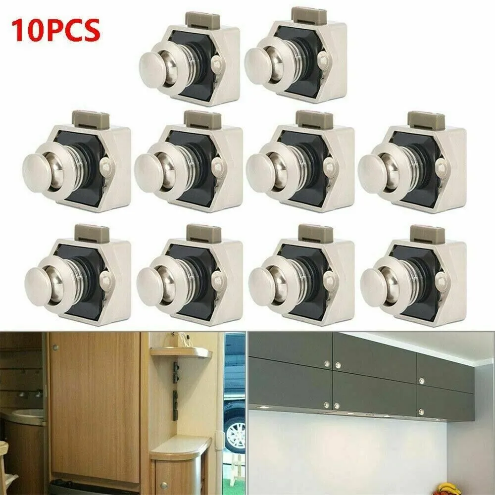 10PCS Push Button Catch Lock Latch Knob Drawer Cupboard Door Cabinet Campervan Handle Grip Door Lock Protective Covers
10PCS Push Button Catch Lock Latch Knob Drawer Cupboard Door Cabinet Campervan Handle Grip Door Lock Protective Covers