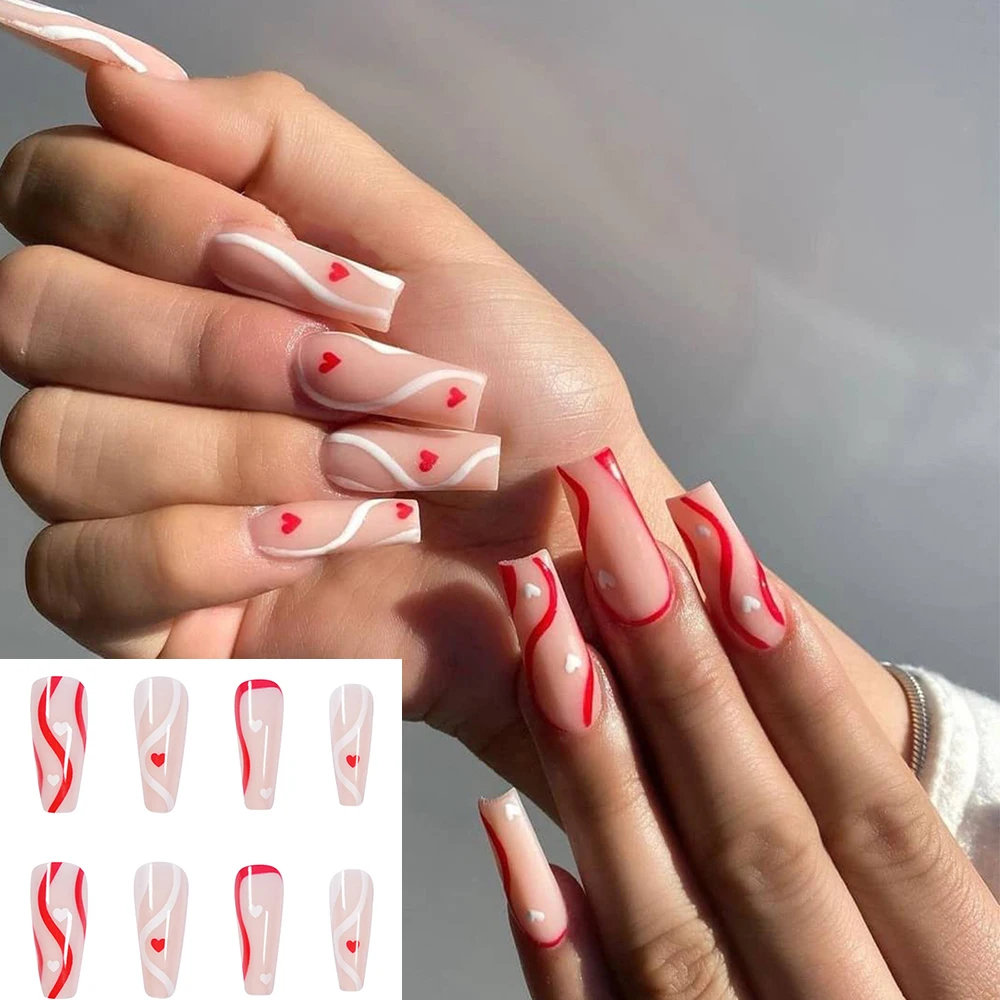 24pcs/Box Detachable Full Cover Coffin Artificial Heart Long Ballerina False Nail Tip Fake Nails Nail Tips Wearable
24pcs/Box Detachable Full Cover Coffin Artificial Heart Long Ballerina False Nail Tip Fake Nails Nail Tips Wearable