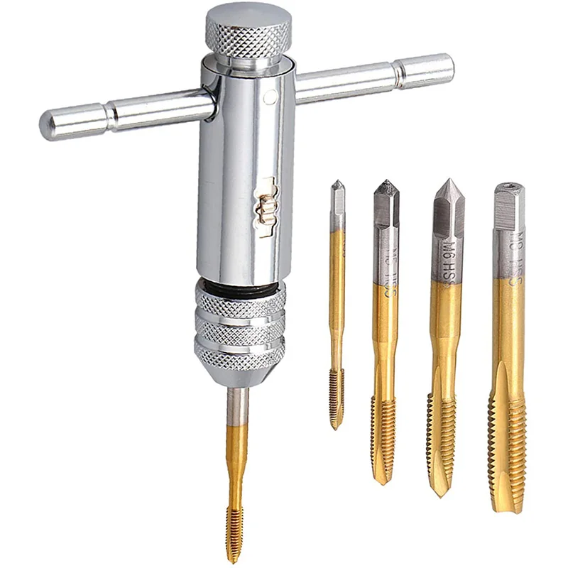 Регулируемый гаечный ключ для метчиков с трещоткой и Т-образной рукояткой из быстрорежущей стали M3-M8, m-8mm, инструмент для нарезания резьбы с ...
Регулируемый гаечный ключ для метчиков с трещоткой и Т-образной рукояткой из быстрорежущей стали M3-M8, m-8mm, инструмент для нарезания резьбы с ...