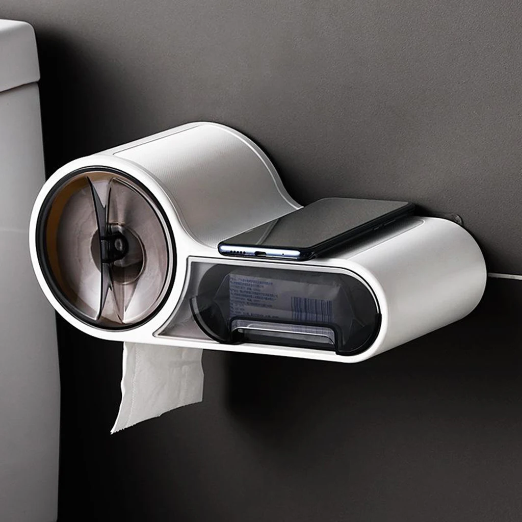 Waterproof Plastic Toilet Paper Holder Rack Wall Mount Toilet Tissue Box Multifunctional Bathroom Storage Rack, No Drill Needed
Waterproof Plastic Toilet Paper Holder Rack Wall Mount Toilet Tissue Box Multifunctional Bathroom Storage Rack, No Drill Needed