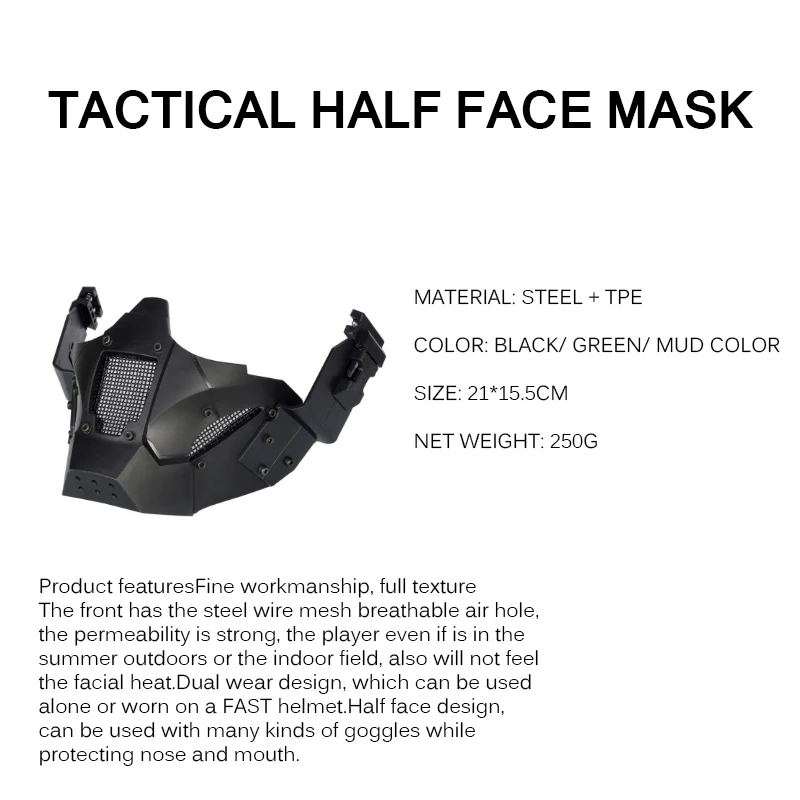Tactical Combat Half Face Mask Military Protective Face Masks Airsoft Acc Tactical Half Face Mask Airsoft Paintball Hunting Mask
Tactical Combat Half Face Mask Military Protective Face Masks Airsoft Acc Tactical Half Face Mask Airsoft Paintball Hunting Mask