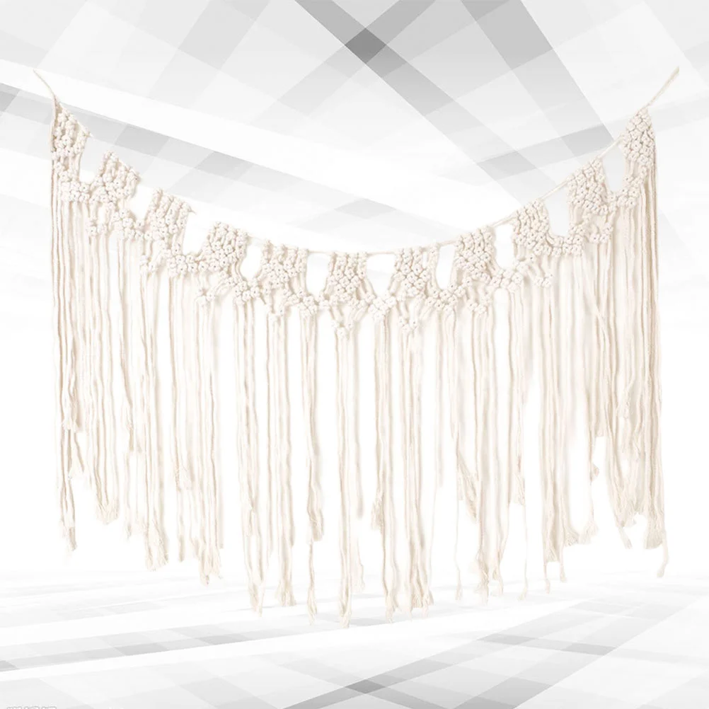 Hand Knitted Tapestry Bohemian Style Tassel Hanging Carpet Wall Decoration Beige
Hand Knitted Tapestry Bohemian Style Tassel Hanging Carpet Wall Decoration Beige