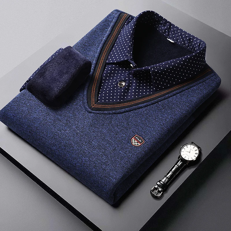 Young and middle-aged men's shirt collar fake two-piece sweater bottoming shirt men's sweater knitted sweater winter clothing
Young and middle-aged men's shirt collar fake two-piece sweater bottoming shirt men's sweater knitted sweater winter clothing