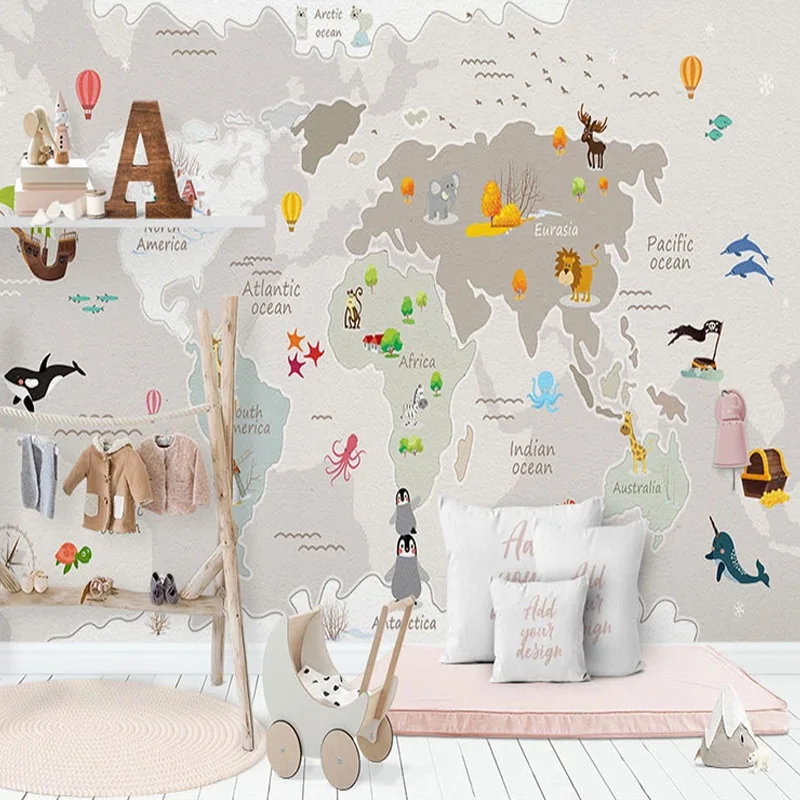 Custom Photo Wallpaper Nordic Style Cartoon Map Children's Room Murals Living Room TV Sofa Kids Bedroom 3D Wall Stickers Fresco
Custom Photo Wallpaper Nordic Style Cartoon Map Children's Room Murals Living Room TV Sofa Kids Bedroom 3D Wall Stickers Fresco