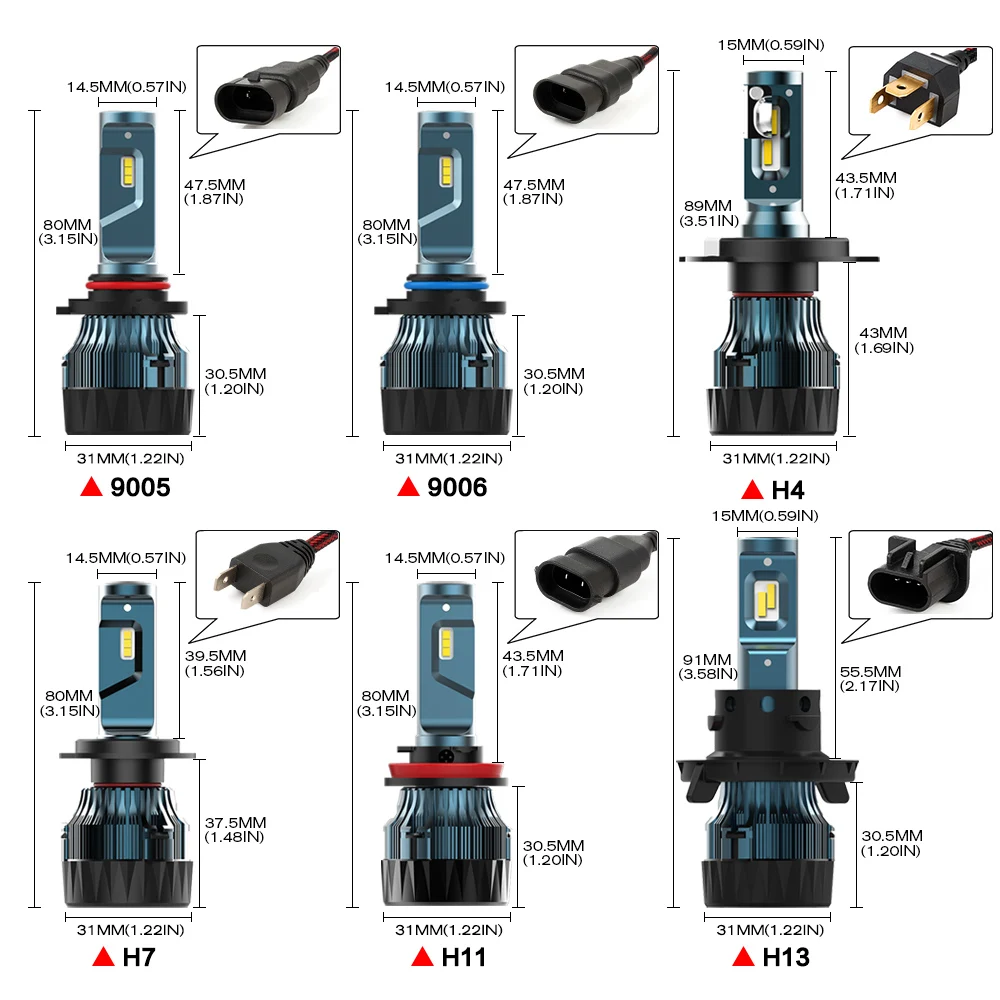 

NOVSIGHT H4 H7 H11 LED Car Headlights H8 H9 9005 HB3 9006 HB4 H13 60W 10000LM Auto Driving Fog Lamp 6500K White D45