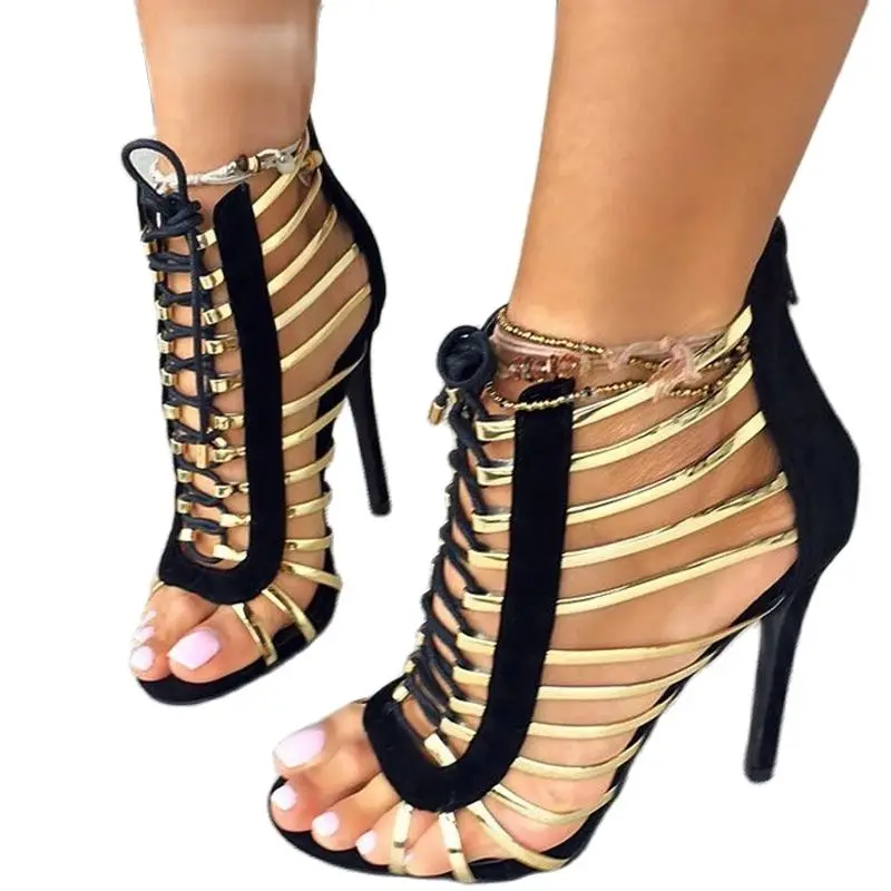 Женские босоножки со шнуровкой и открытым носком
Женские босоножки со шнуровкой и открытым носком