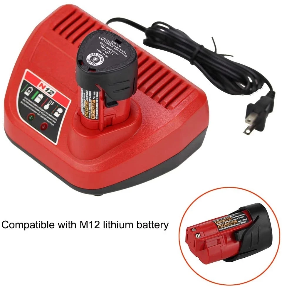 For Milwaukee M12 10.8V 12V 3.0A Li-Ion Replacement Charger N12 48-59-2401 48-11-2402 Lithium-Ion Battery Charger
For Milwaukee M12 10.8V 12V 3.0A Li-Ion Replacement Charger N12 48-59-2401 48-11-2402 Lithium-Ion Battery Charger