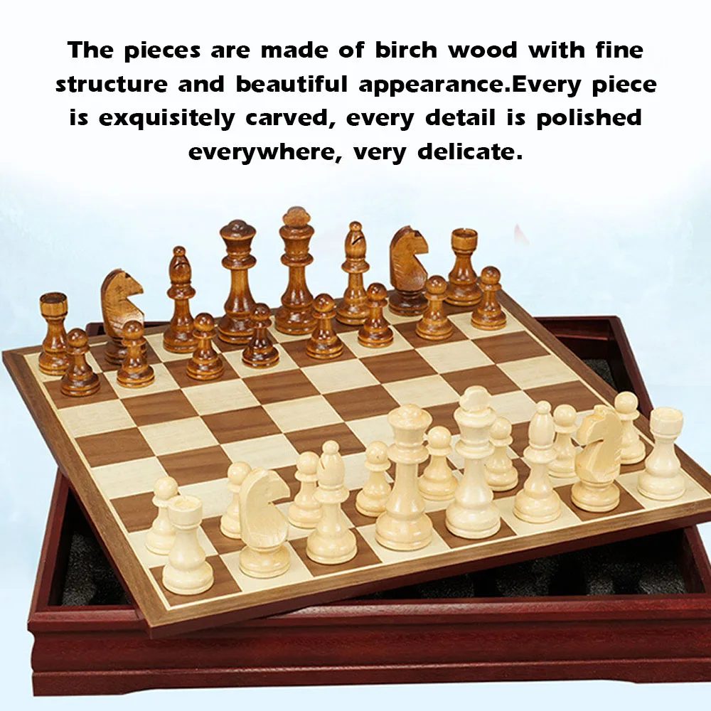 Grade Wooden Folding Middle Chess Set Solid Wood Pieces Birch Chess Table Children Kids Games Entertainment Accessories
Grade Wooden Folding Middle Chess Set Solid Wood Pieces Birch Chess Table Children Kids Games Entertainment Accessories