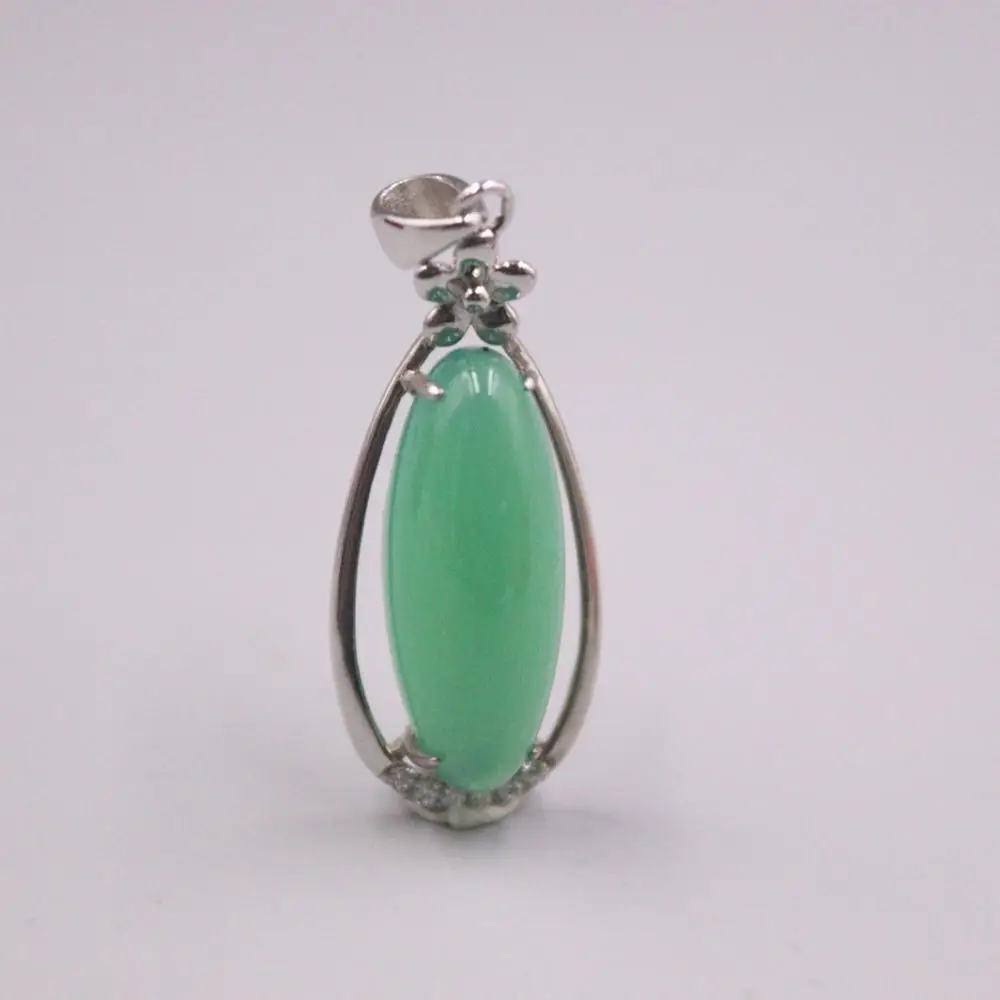 Pure 925 Sterling Silver Pendant 32x12mm Small Green Chalcedony Bead Drop-Shaped Charms
Pure 925 Sterling Silver Pendant 32x12mm Small Green Chalcedony Bead Drop-Shaped Charms