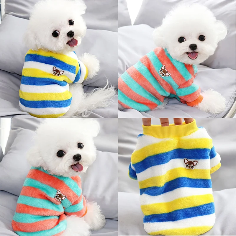 Blue Striped Pet Dog Clothes Plush Warm Autumn and Winter Clothes Puppy Sweater Fashionable Pullovers Cute Dog Clothes
Blue Striped Pet Dog Clothes Plush Warm Autumn and Winter Clothes Puppy Sweater Fashionable Pullovers Cute Dog Clothes