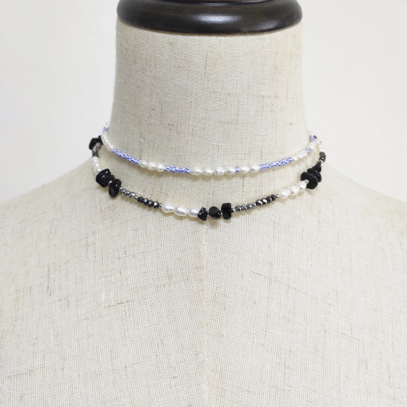 Fashion Exquisite Blue Bead Short Necklace Natural Freshwater Pearls Mix And Match Boho Style Jewelry Handmade Adjustable Choker
Fashion Exquisite Blue Bead Short Necklace Natural Freshwater Pearls Mix And Match Boho Style Jewelry Handmade Adjustable Choker