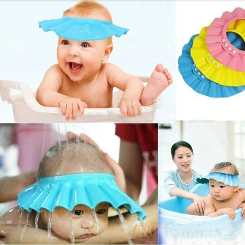 

Детский шампунь шапочка для душа для мытья волос нанесите монтажную пену регулируемый во время купания Защитный колпак шляпа для детские, д...