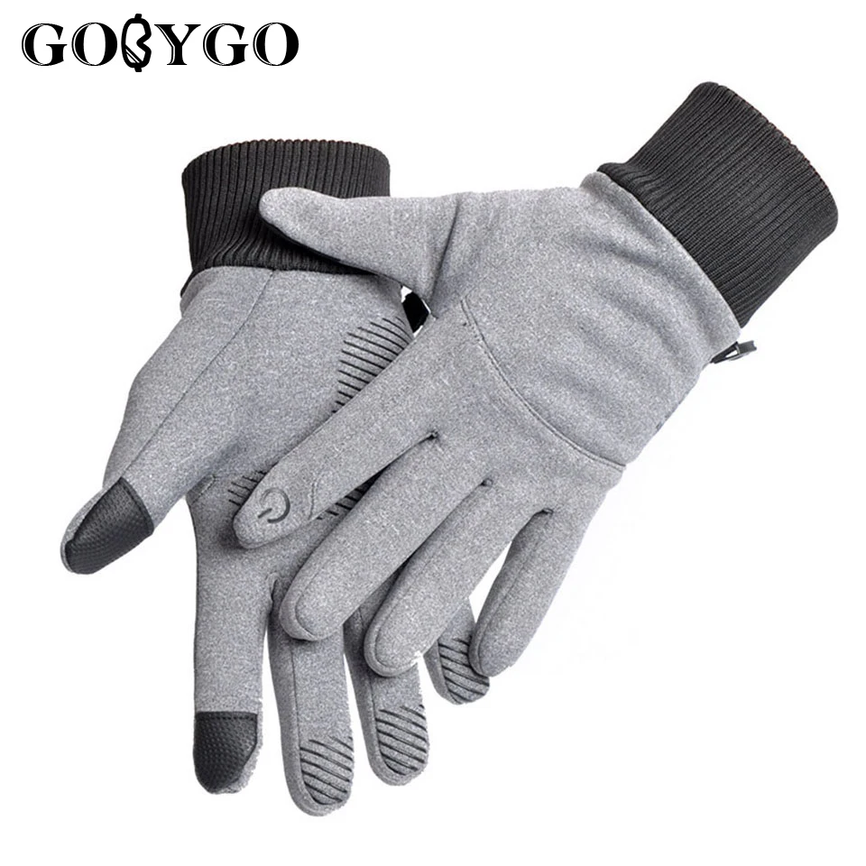 Водонепроницаемые зимние лыжные перчатки GOBYGO Нескользящие теплые шерстяные с