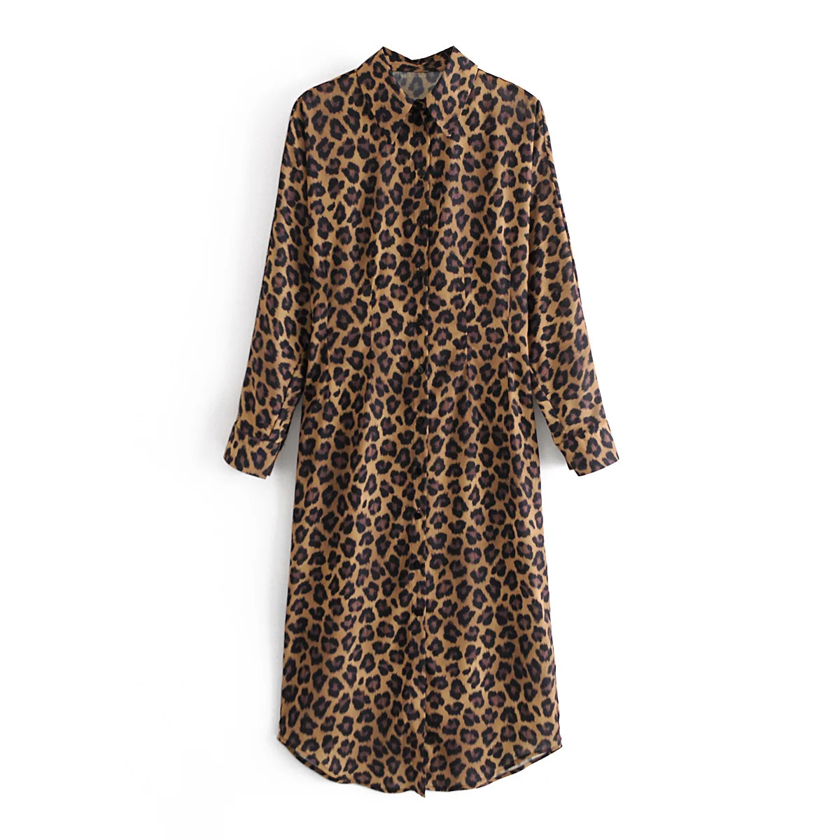 European and American Women's New Lapel Retro Leopard Print Long Sleeve Dress
European and American Women's New Lapel Retro Leopard Print Long Sleeve Dress