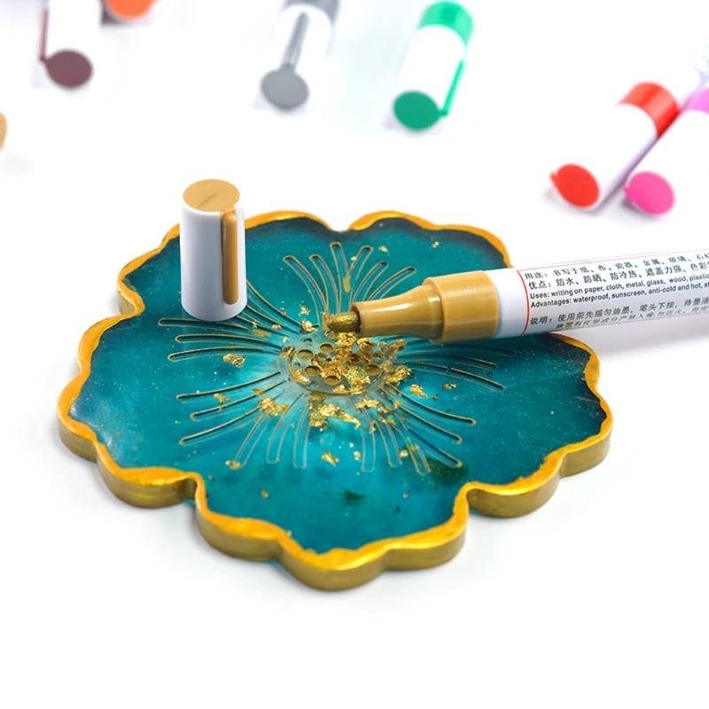 12 Colors Epoxy Resin Drawing Pen Gold Leafing Point Pen Marker Acrylic Paint Highlights Metallic Permanent Markers Kit
12 Colors Epoxy Resin Drawing Pen Gold Leafing Point Pen Marker Acrylic Paint Highlights Metallic Permanent Markers Kit