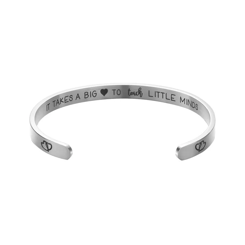 New hot selling creative lettering it takes a big love to teach ... open titanium steel bracelet
New hot selling creative lettering it takes a big love to teach ... open titanium steel bracelet