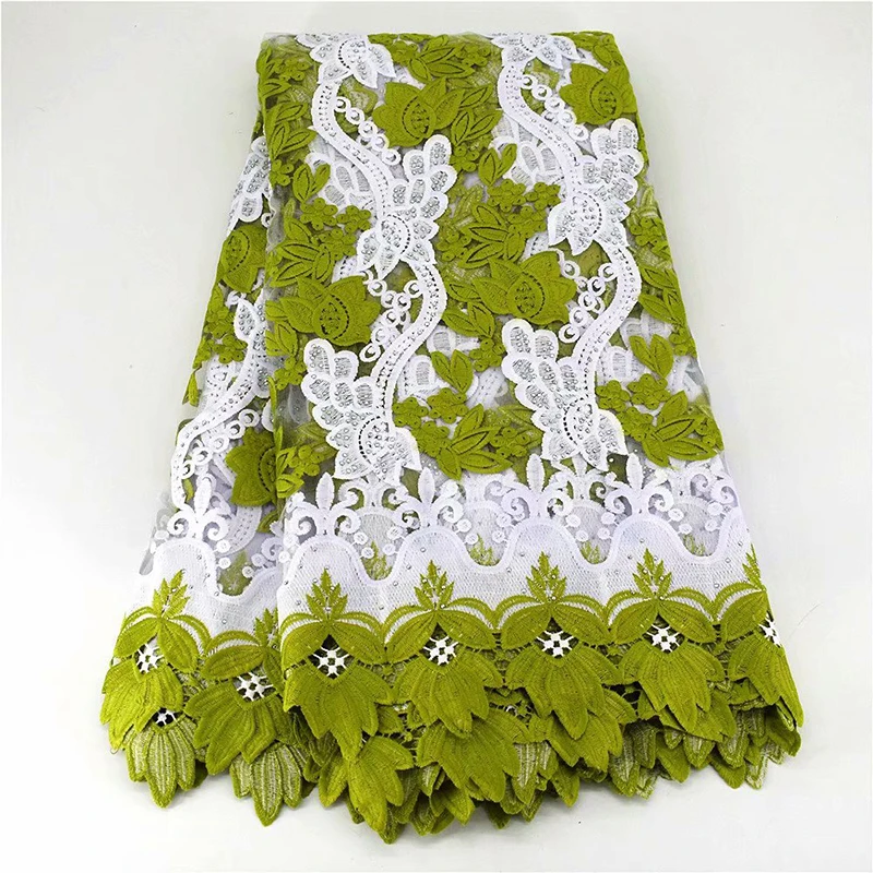 White Green French Net Mesh Tulle Water Soluble Guipure Cord Nigerian African Lace Fabric 2021 High Quality Lace 5 Yards
White Green French Net Mesh Tulle Water Soluble Guipure Cord Nigerian African Lace Fabric 2021 High Quality Lace 5 Yards