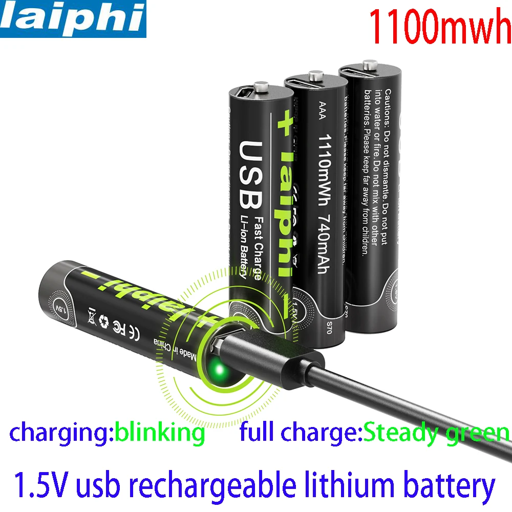 laiphi AAA 1.5V 1100mwh USB Rechargeable AAA Lipo Battery li-polymer lithium li-ion battery High capacity
laiphi AAA 1.5V 1100mwh USB Rechargeable AAA Lipo Battery li-polymer lithium li-ion battery High capacity