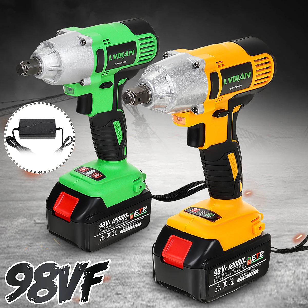DRILLPRO Electric Wrench 98VF 1/2" Brushless Cordless Electric Impact Wrench Drill with 12000mah Battery LED lights Power Tools
DRILLPRO Electric Wrench 98VF 1/2" Brushless Cordless Electric Impact Wrench Drill with 12000mah Battery LED lights Power Tools