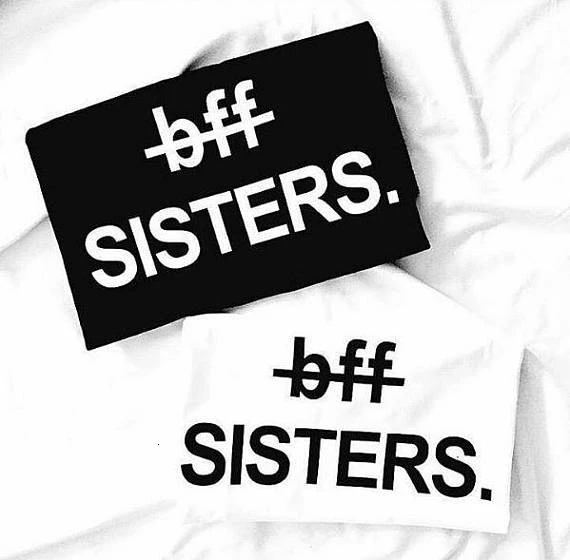 Bff футболка лучшая подруга сестра в стиле tumblr эстетическое Девушки Мода t