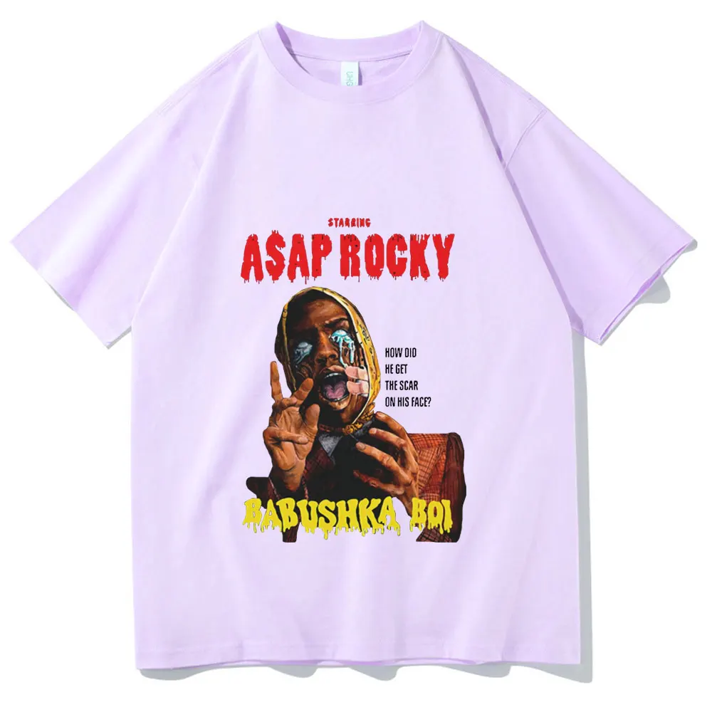 

ASAP Rocky Babushka Boi Print Tshirt Hip Hop Rapper T-shirt Men Women Harajuku Street Short Sleeve Fashion Casual Style T Shirt