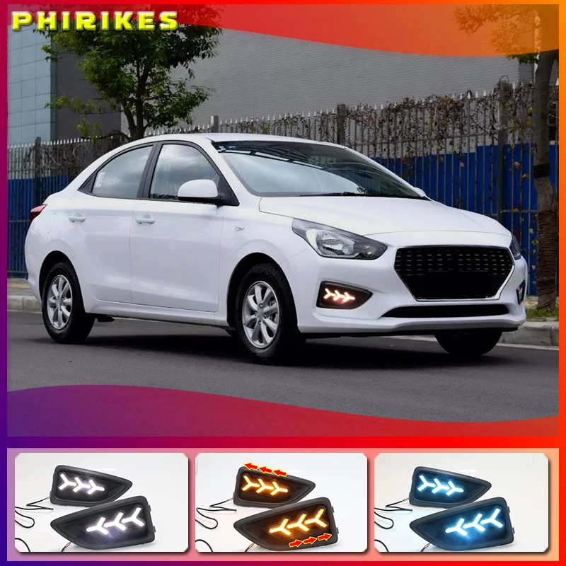 2Pcs For Hyundai Accent VERNA 2017 2018 Fog Lamp Day Light with Turn Signal Function LED DRL Daytime Running Lights
2Pcs For Hyundai Accent VERNA 2017 2018 Fog Lamp Day Light with Turn Signal Function LED DRL Daytime Running Lights