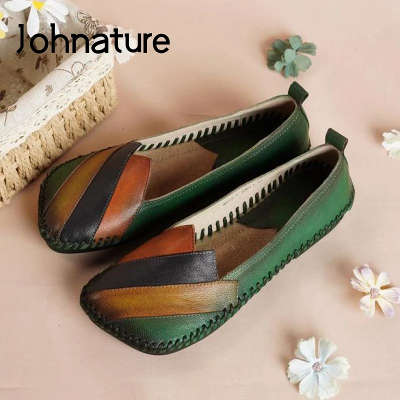 Johnature Genuine Leather Flats Women Shoes 2022 New Spring/Autumn Mixed Colors Square Toe Handmade Concise Shallow Ladies Shoes
Johnature Genuine Leather Flats Women Shoes 2022 New Spring/Autumn Mixed Colors Square Toe Handmade Concise Shallow Ladies Shoes