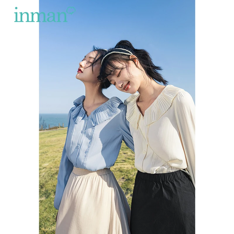 INMAN Autumn Elegant Women's Top Sweet Lady Basic Blouses V-Neck Pleated Lapel Solid Color Full Sleeve Button Cardigan Shirt
INMAN Autumn Elegant Women's Top Sweet Lady Basic Blouses V-Neck Pleated Lapel Solid Color Full Sleeve Button Cardigan Shirt