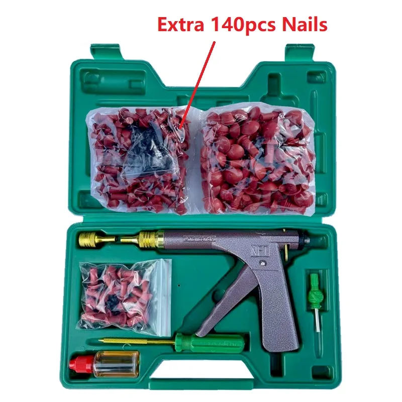 Набор для ремонта автомобильных шин, вакуумный пистолет с грибом для ремонта прокольных шин автомобиля, с пробкой для гаража, мотоцикла
Набор для ремонта автомобильных шин, вакуумный пистолет с грибом для ремонта прокольных шин автомобиля, с пробкой для гаража, мотоцикла