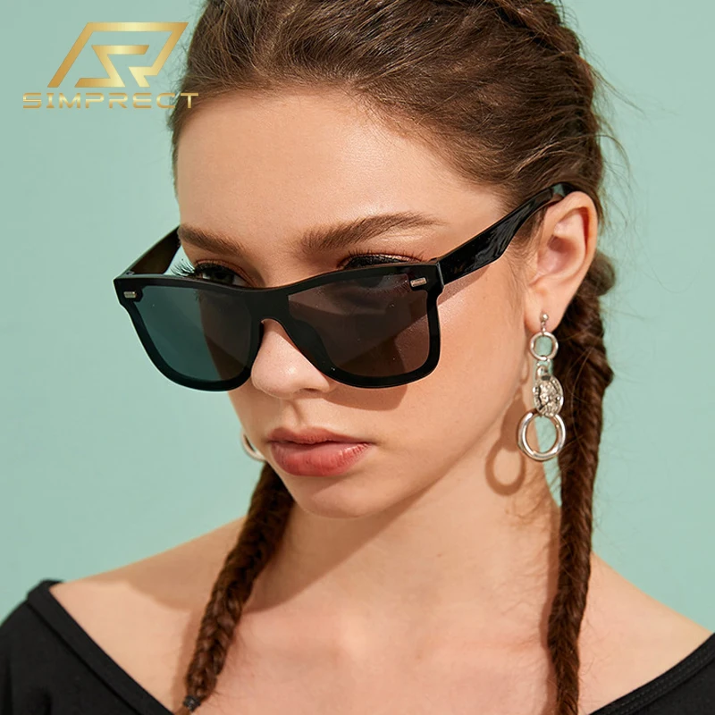 

SIMPRECT поляризационные очки солнечные женские 2021 модные ретро Негабаритный квадратные очки солнечные мужские бренд люкс дизайнер UV400 антибл...