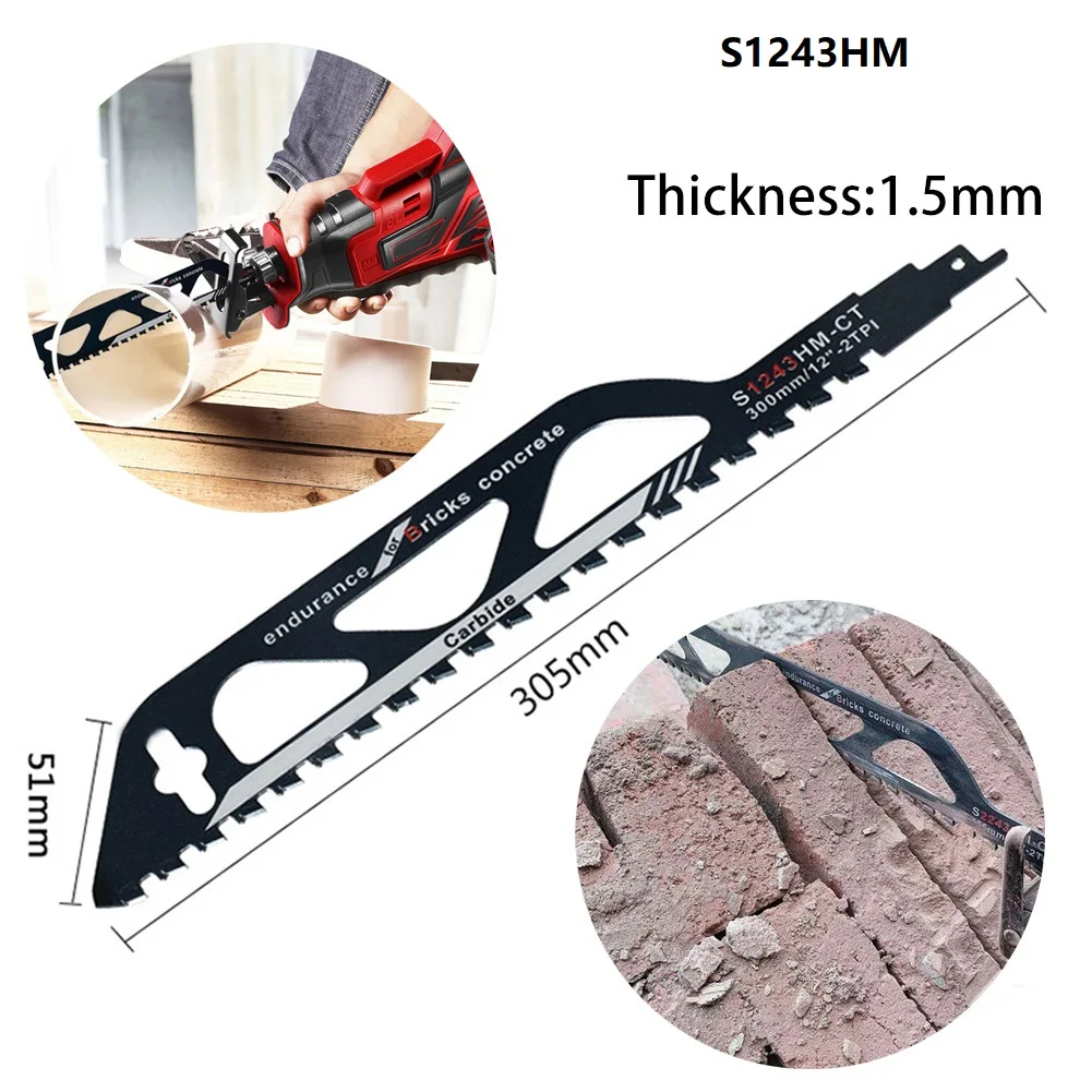 Saw Blade Reciprocating S1243HM Carbide For Wall Brick Stone Metal Wood Cutting Woodworking Hand Tool Accessories Parts
Saw Blade Reciprocating S1243HM Carbide For Wall Brick Stone Metal Wood Cutting Woodworking Hand Tool Accessories Parts