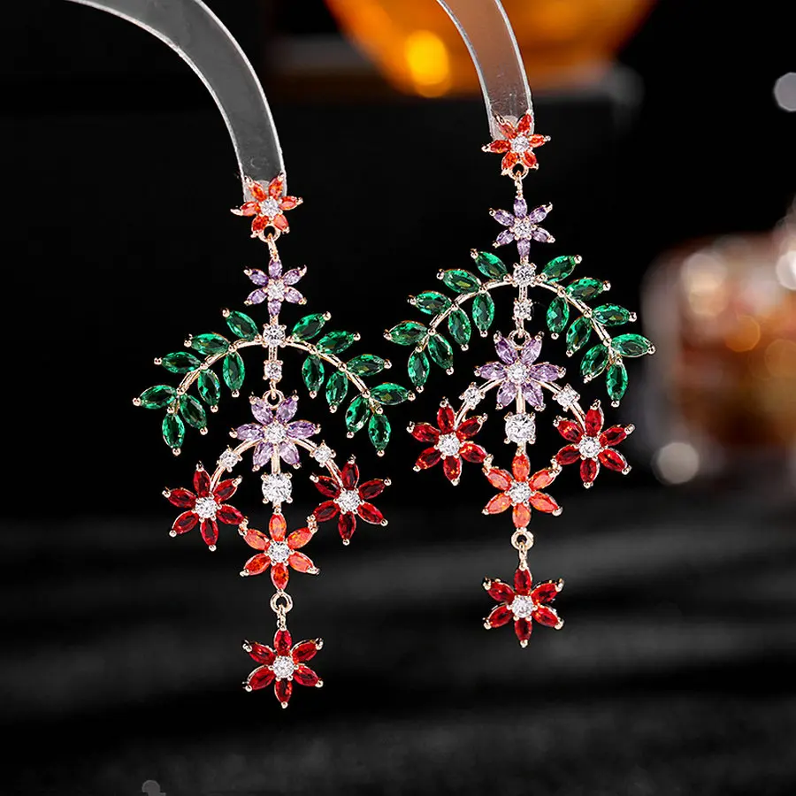 1 Pair Colorful CZ Branch Drop Earrings Trendy Elegant Long Earrings Geometric Women Party Accessory Ear Jewelry
1 Pair Colorful CZ Branch Drop Earrings Trendy Elegant Long Earrings Geometric Women Party Accessory Ear Jewelry