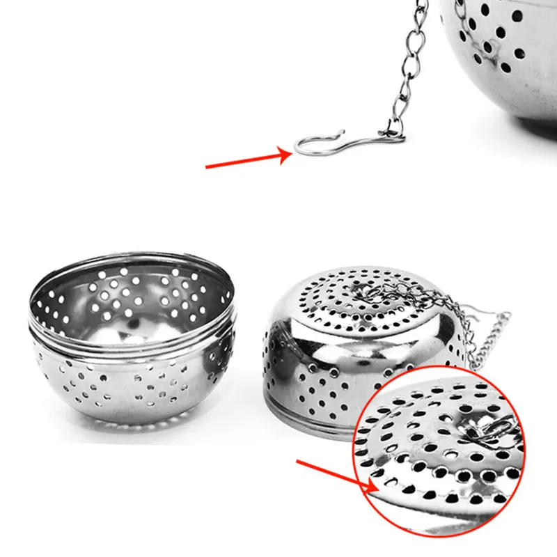 1Pc Stainless Steel Ball Tea Infuser Mesh Filter Strainer Loose Tea Leaf Spice Ball with Rope Chain Home Kitchen Tools 4 Sizes
1Pc Stainless Steel Ball Tea Infuser Mesh Filter Strainer Loose Tea Leaf Spice Ball with Rope Chain Home Kitchen Tools 4 Sizes
