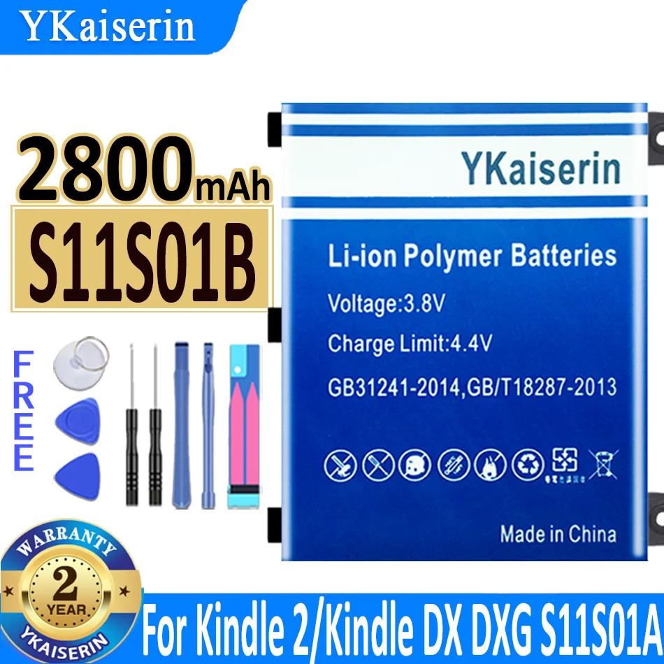 

2800mAh YKaiserin Battery S11S01B For Amazon Kindle 2 Kindle2 & Kindle DX DXG D00511 D00701 D00801 Bateria