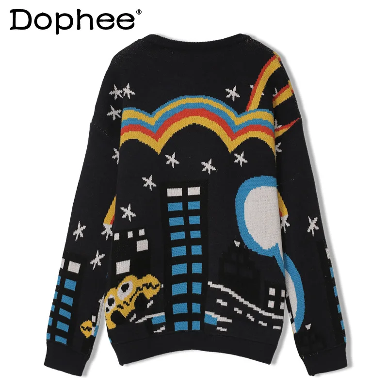 2021 Spring and Autumn New Loose Pullover Outerwear Black Knitted Sweater Female Student Fashion Top Lazy Style Knitwear
2021 Spring and Autumn New Loose Pullover Outerwear Black Knitted Sweater Female Student Fashion Top Lazy Style Knitwear