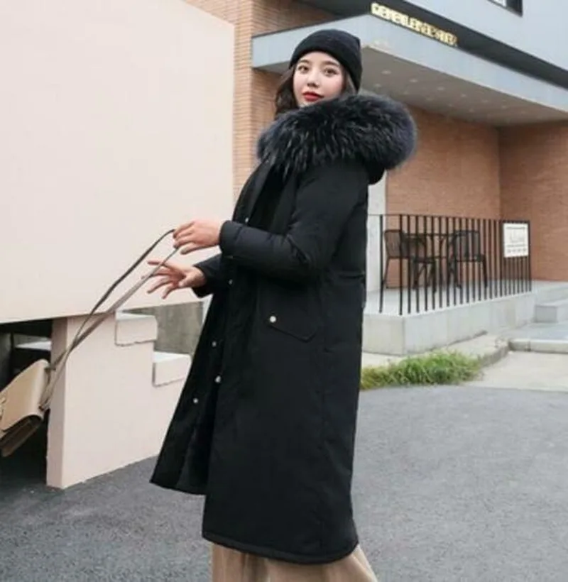 2020 Autumn Winter Women Down Coats Fashion Long Fur Lined Parka Big Fur Collar Warm Jackets Waistband Hooded Outwear Overcoat
2020 Autumn Winter Women Down Coats Fashion Long Fur Lined Parka Big Fur Collar Warm Jackets Waistband Hooded Outwear Overcoat