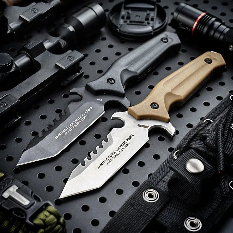 440C Blade Outdoor Adventure Hunting Fork Small Straight Knife Camping Jungle Hunting Tactical Knife EDC Survival Rescue Tool
440C Blade Outdoor Adventure Hunting Fork Small Straight Knife Camping Jungle Hunting Tactical Knife EDC Survival Rescue Tool