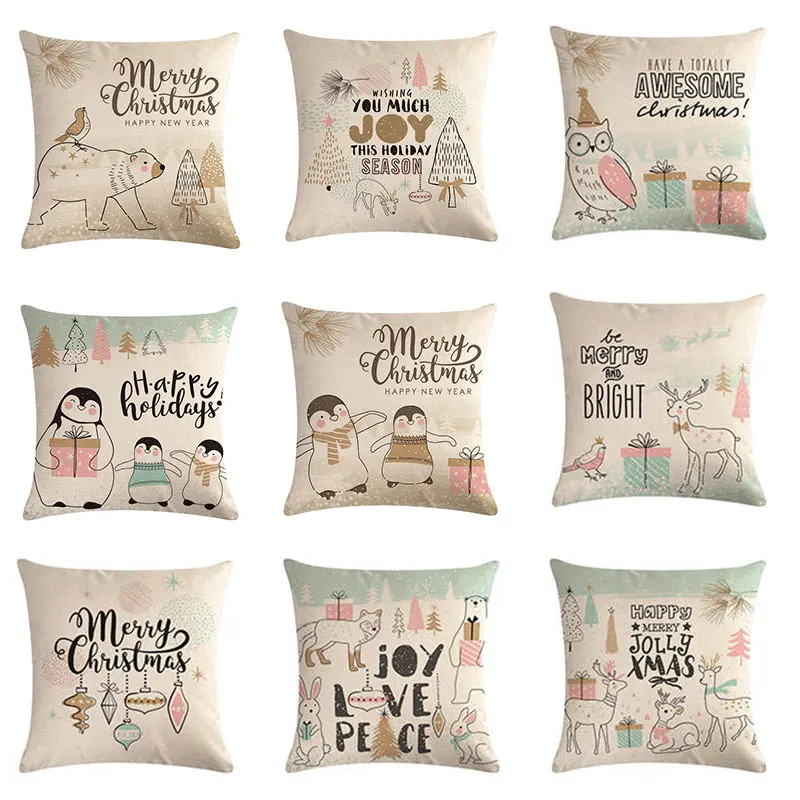 45cm*45cm Christmass Cushion Cover Animal Pattern Cotton Linen Pillow Case Sofa Throw Pillow Cover Children Gift Home Decor
45cm*45cm Christmass Cushion Cover Animal Pattern Cotton Linen Pillow Case Sofa Throw Pillow Cover Children Gift Home Decor
